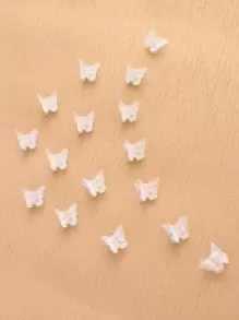 16pcs Clear Butterfly Shaped Hair Claw Street,Hair Accessories,Claw Clips,Hair Jaw Clip,Hair Clutch Summer, School Stuff, College Fall Winter Hair Clip For Vacation Outfits Woman - Clear - View 1