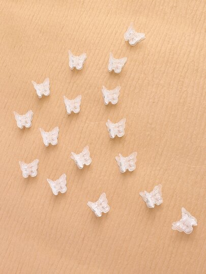 16 Stück durchsichtige Schmetterling-förmige Haarklammern, Haaraccessoires, Klemmklammern, Haarklammer, Haarspange für Sommer, Schule, College Herbst Winter, Haarclips für Urlaubsoutfits Frau