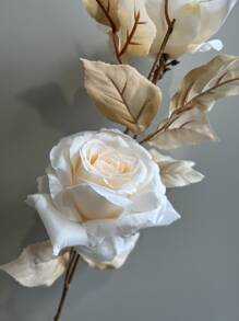 1pc Artificial Flower Stem, Polyester Romantic Simulation Flower For Wedding Party, DIY Floral Decor Home Decoration With Stem - Multicolor - View 5