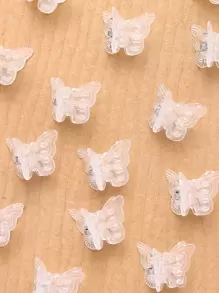 16pcs Clear Butterfly Shaped Hair Claw Street,Hair Accessories,Claw Clips,Hair Jaw Clip,Hair Clutch Summer, School Stuff, College Fall Winter Hair Clip For Vacation Outfits Woman - Clear - View 4