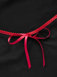 Betty Boop | ROMWE Summer Cartoon Figure Graphic Contrast Binding Tee - Black - View 3