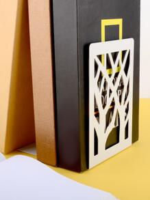 2pcs Plain Hollow Bookend - White - View 6