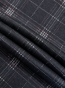 男士格紋緊身褲 - 黑色 - 查看 8