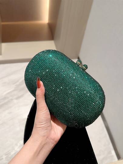 閃亮璀璨,華麗奢華,典雅精致,小巧的鑲嵌鑽石裝飾盒狀包款,晚宴派對手提袋,適用於女孩,女人,完美適用於派對,婚禮,舞會,晚宴/宴會,是女性最好的禮物