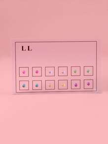 12入組/套不銹鋼,簡約風和時髦鼻環適合女士和男士,龐克穿孔,A時尚身體鏈禮品適用於任何場合 - 彩色 - 查看 2