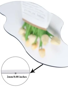 1 件不对称形状镜面墙贴，采用 2 毫米厚度亚克力材质，适用于卧室、客厅、浴室、厨房装饰最佳礼物