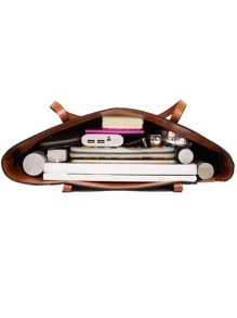 Túi Tote Đeo Vai Thiết Kế Cổ Điển, Quà Tặng Ngày Của Mẹ Cho Mẹ - màu nâu - Xem 3