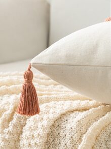 1pc Plush Star & Rainbow Pattern Decorative Cushion Cover With Tassels - Multicolor - View 6