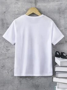 Boys Bear & Letter Graphic Tee - White - View 2