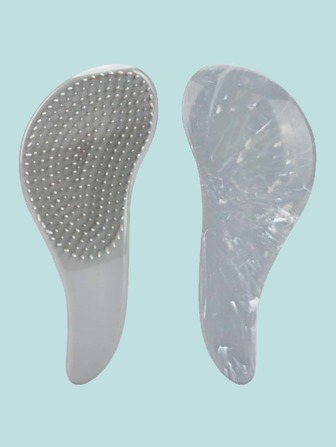 1入組小巧的仿大理石底部氣墊梳，護理髮絲禮物女孩髮梳/髮刷