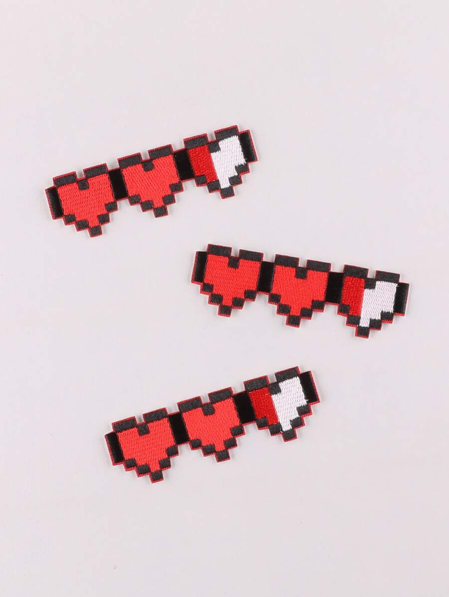 3 miếng dán hình trái tim thêu - Nhiều màu - Xem 1