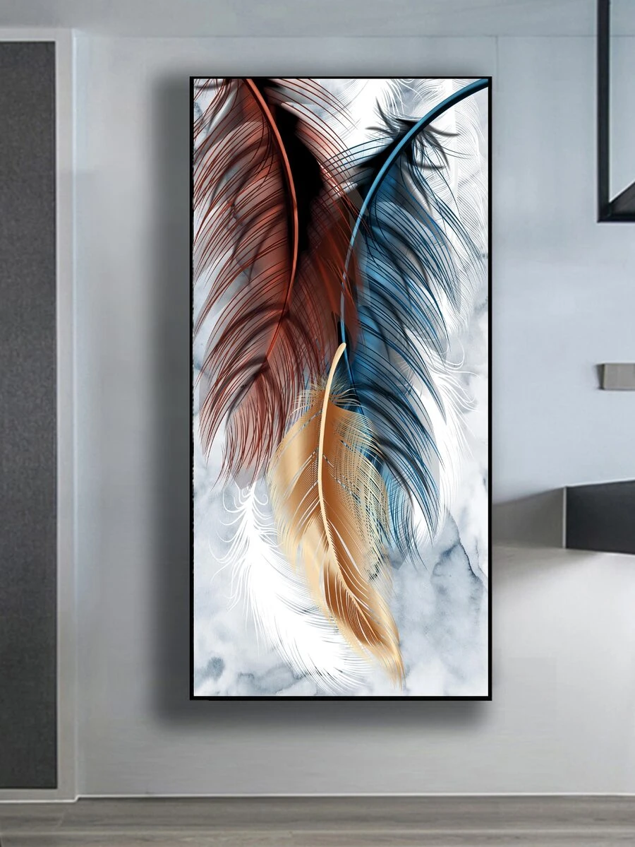 Feather Pattern DIY Diamond Painting Without Frame - Multicolor - View 1