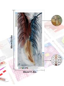 Feather Pattern DIY Diamond Painting Without Frame - Multicolor - View 6