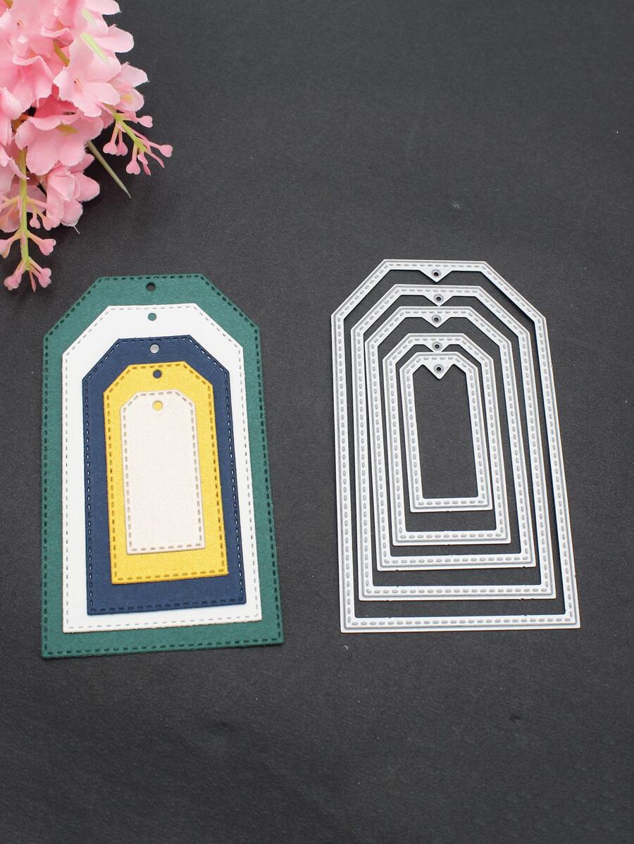 1入組標籤形狀切割模具 - 銀色 - 查看 1