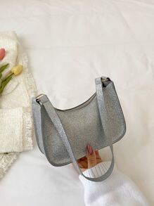 Mini Glitter Hobo Bag - Silver - View 6