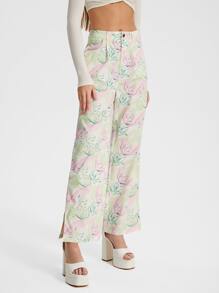 Shwetha Anand Designs Floral Print Split Hem Trousers - Multicolor - View 3