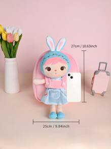 Metoo/Tiramitu 1入組公主風格娃娃水晶超柔軟材質精緻心形背包,附led燈光學生背包 - 藕粉色 - 查看 5