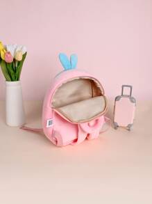 Metoo/Tiramitu 1入組公主風格娃娃水晶超柔軟材質精緻心形背包,附led燈光學生背包 - 藕粉色 - 查看 6