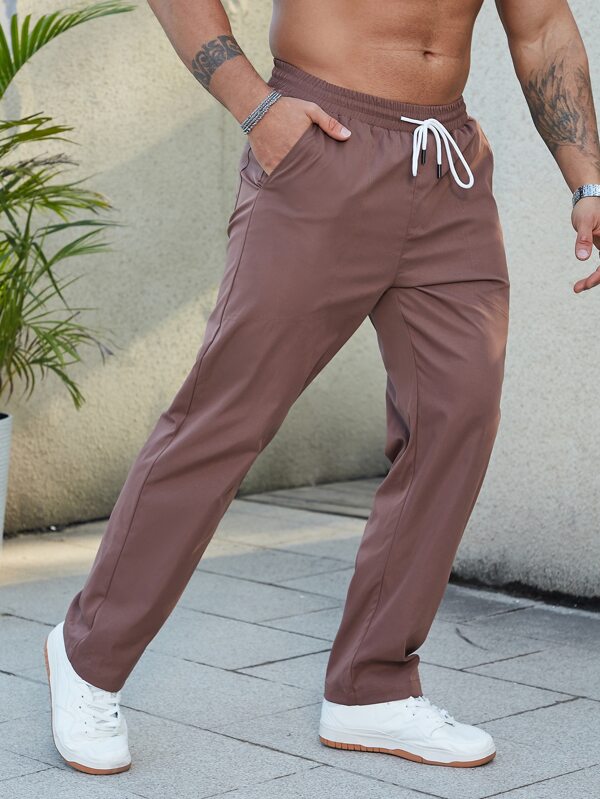 Manfinity Homme Men Drawstring Waist Slant Pocket Pants SHEIN USA