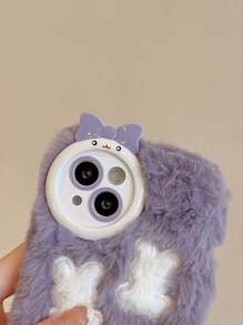 兔子補丁貼長毛絨手機殼 - 彩色 - 查看 5