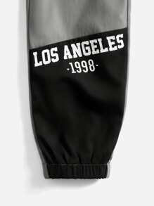 SHEIN 男孩字母圖案翻蓋口袋工裝褲