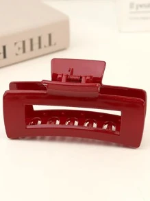 Rectangle Hair Claw Casual - Red - View 2