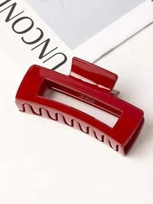 Rectangle Hair Claw Casual - Red - View 3