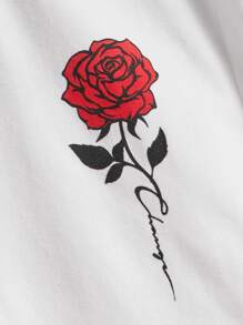 SHEIN Tween Boy Summer Casual rundhalsad kortärmad T-shirt med grafiskt tryck - Vitt - Visa 3