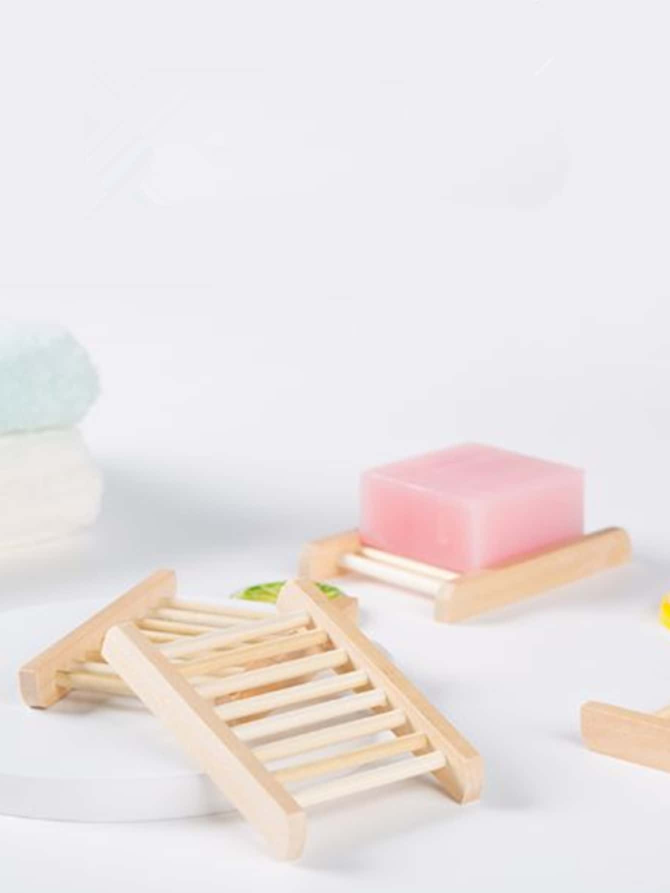 1pc Wooden Soap Dish - Apricot - View 1