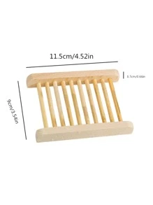 1pc Wooden Soap Dish - Apricot - View 2
