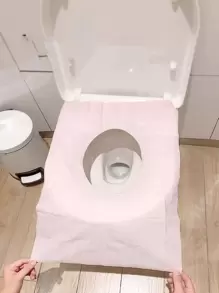 1 pieza Cubierta de asiento de inodoro de color al azar desechable - Multicolor - Ver 1