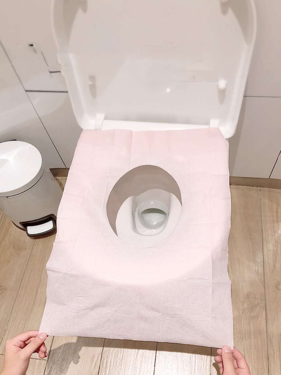 1 pieza Cubierta de asiento de inodoro de color al azar desechable - Multicolor - Ver 1