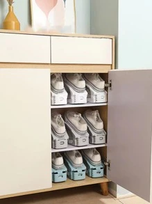 1pc Random Adjustable Storage Shoe Rack, Home Shoe Holder, Dormitory Shoe Cabinet Rack, Shoe Storage Rack - Multicolor - View 4