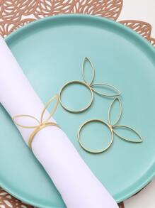 4pcs Rabbit Ear Decor Napkin Ring - Champagne - View 1