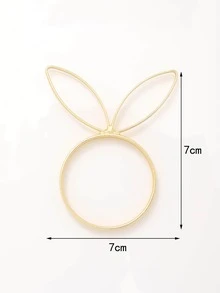 4pcs Rabbit Ear Decor Napkin Ring - Champagne - View 2