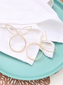 4pcs Rabbit Ear Decor Napkin Ring - Champagne - View 5