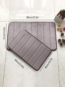 Plain Anti-slip Bath Rug - Light Grey - View 4