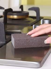 1 Miếng Bọt Biển Làm Sạch, Miếng Bọt Biển Chà, Miếng Bọt Biển Làm Sạch Để Tẩy Cặn Nồi Ấm Trà Bề Mặt Lớn Vệ Sinh - Rỉ Nâu - Xem 3