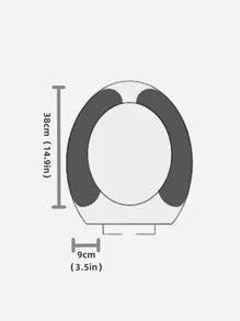 1pc Cartoon Panda Pattern Toilet Seat Sticky Cushion - Navy Blue - View 3