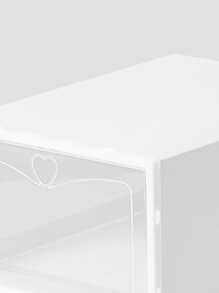 6 piezas Caja de almacenamiento de zapatos con diseño de corazón - Blanco - Ver 3