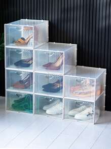 1 pieza Caja de almacenamiento de zapatos transparente - Blanco - Ver 3