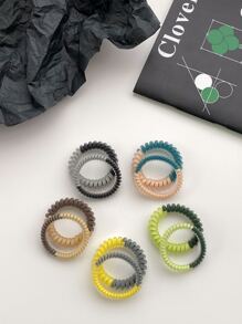 10pcs Two Tone Coil Wire Hair Tie - Multicolor - View 1