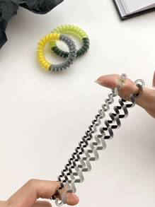 10pcs Two Tone Coil Wire Hair Tie - Multicolor - View 2