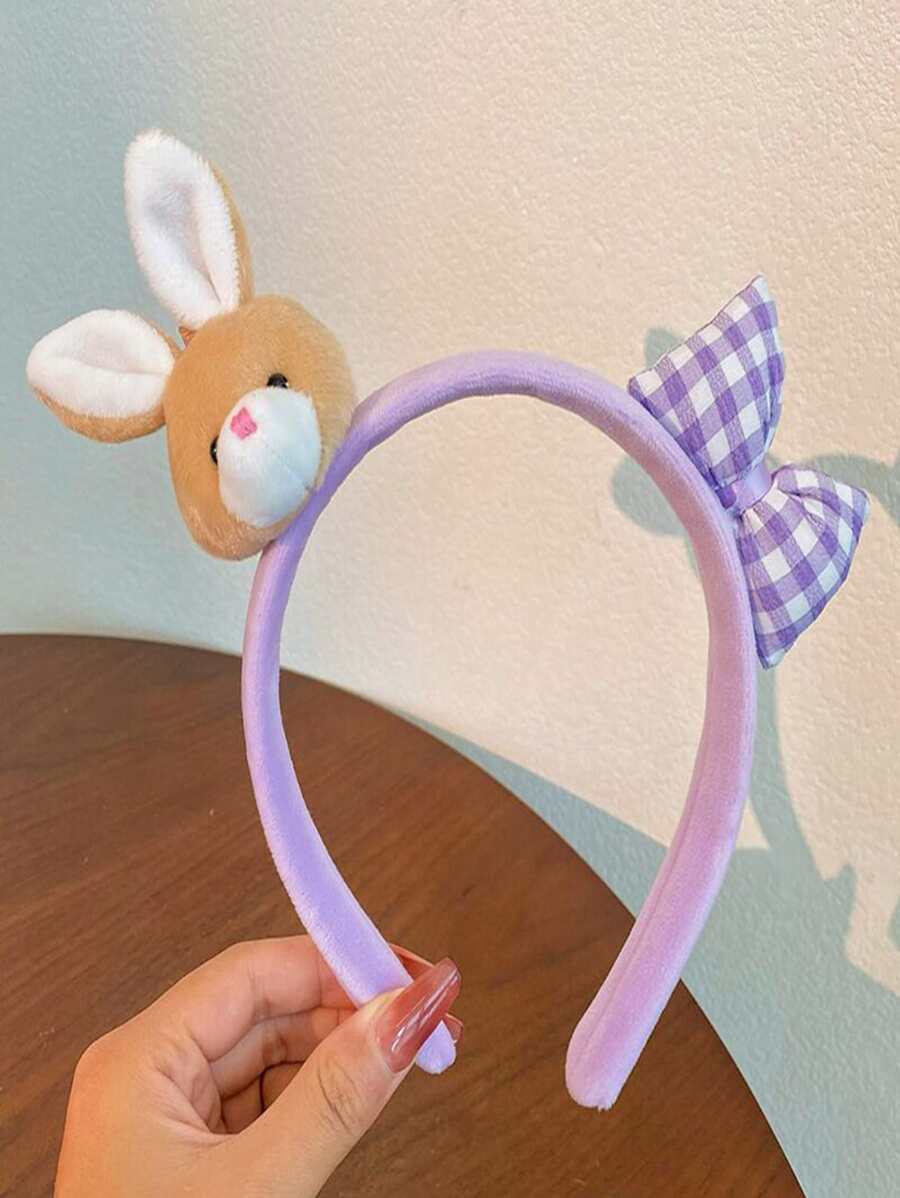 Serre-tête pour costume lapin & à nœud papillon - Prune - Voir 1