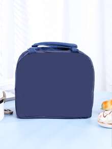 1pc Portable Bear Detail Lunch Bag - Navy Blue - View 3