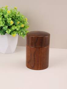 1pc Wooden Tea Jar - Brown - View 5