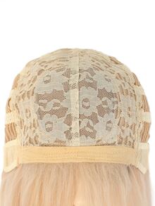 12 英寸女士合成耐热纤维假发，短直发，带刘海，适合日常佩戴 - 金色 - 查看 5