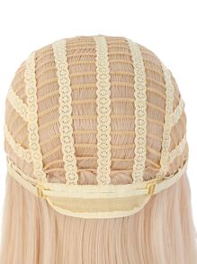 12 英寸女士合成耐热纤维假发，短直发，带刘海，适合日常佩戴 - 金色 - 查看 6