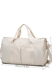 Minimalist Large Capacity Duffel Bag - Beige - View 3