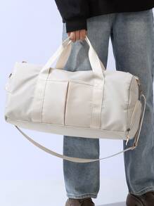 Minimalist Large Capacity Duffel Bag - Beige - View 8